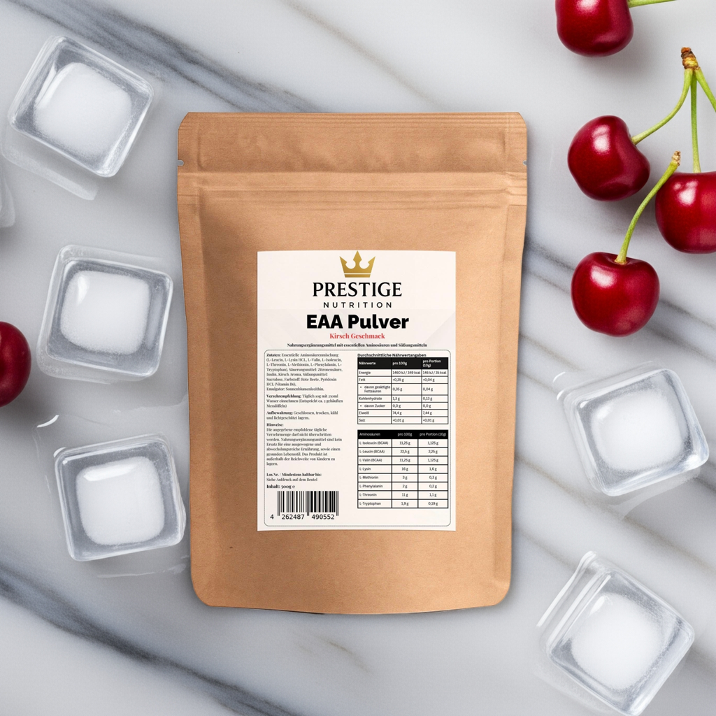 EAA (Essentielle Aminosäuren) Kirsche - 500g C2B-EAA-KIR-DOY-500 14 € Produkt Bestseller Prestige Nutrition Prestige Nutrition